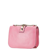 ヴァレンティノ ロックスタッズ チェーン ショルダーバッグ ピンク レザー レディース VALENTINO 【中古】